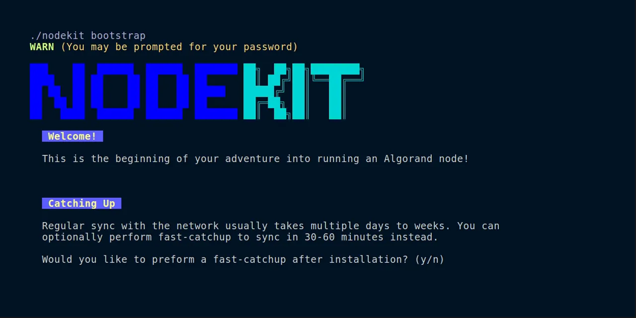 Screenshot of a typical NodeKit installation process